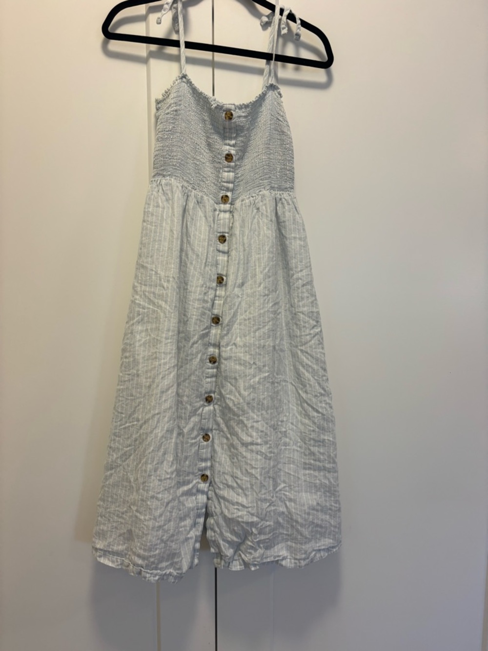 Gap linen button midi dress M
